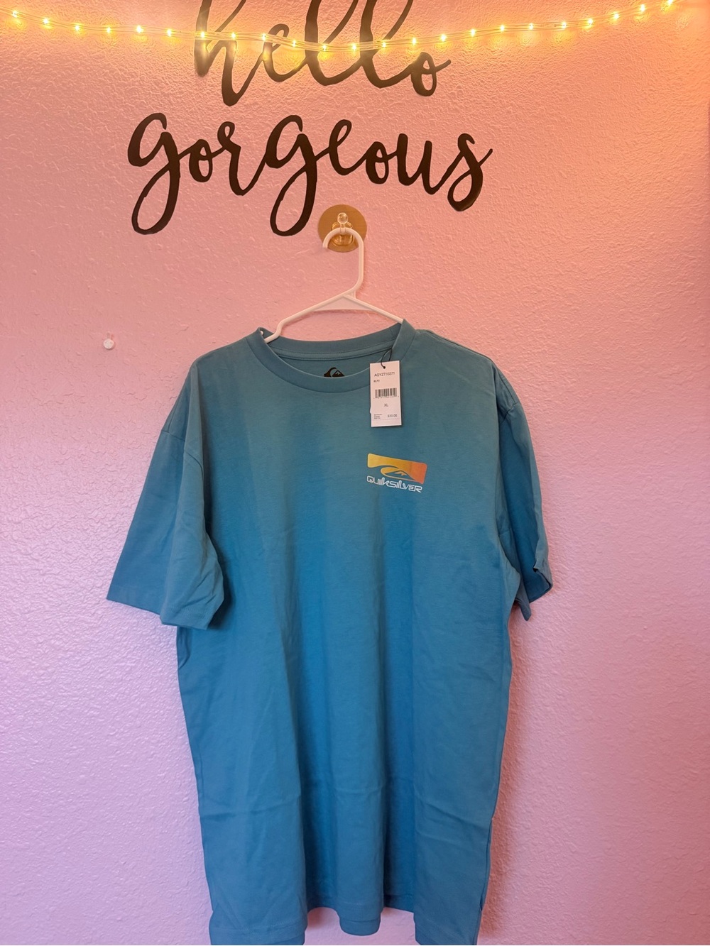 Quiksilver Men’s Teal Logo Short Sleeve Tee